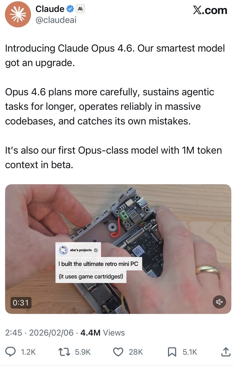 过去要是一早起来看到市场跌成这样我估计要emo很久
但这次不一样 一早起来看到Opus 4.6 GPT 5.3出来感觉心情非常好 又有新的模型可以玩了 未来一切光明