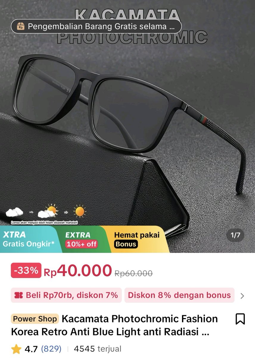 ssp_indo's tweet photo. Sumpah ini kacamata kok murah banget,padahal udah photochromic,
Yg mau klik ling disini 👇
https://t.co/iiNgD3IVVM https://t.co/SHuG3cwwGw