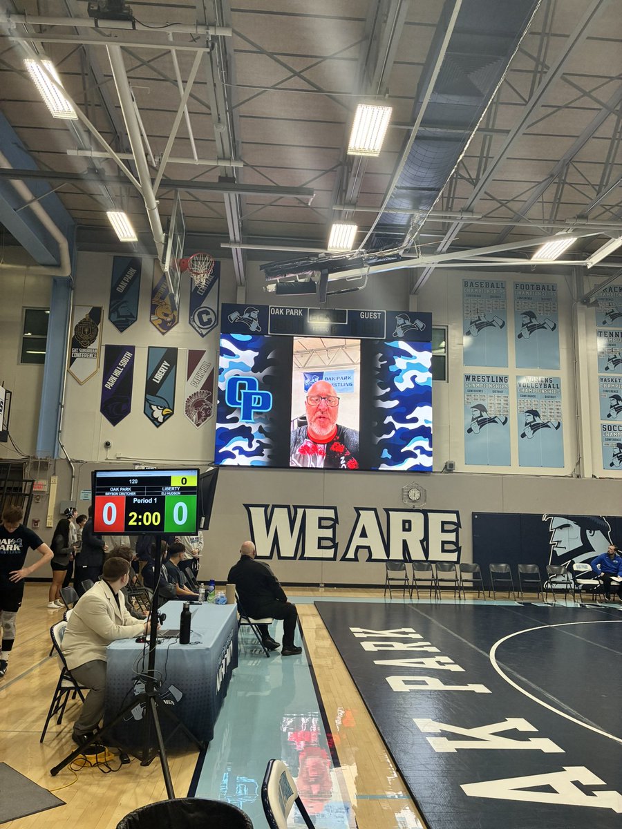 Northmen_Cval's tweet photo. Great job OP wrestling program in recognizing first responders and our military. Was awesome seeing all the former wrestlers from OP on the video well done. @Northmen_OPHS @OakParkWrestle https://t.co/ATveBSFfL6