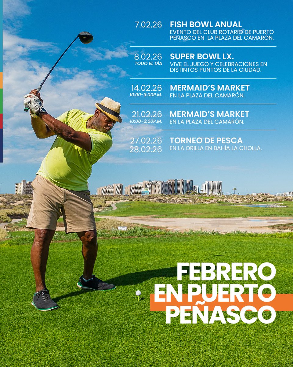 Febrero en Puerto Peñasco. 📆

Eventos y planes para disfrutar junto al mar.🌊

Info: visitpuertopenasco.mx

#PuertoPeñascoLoTieneTodo #PuertoPeñasco #Sonora