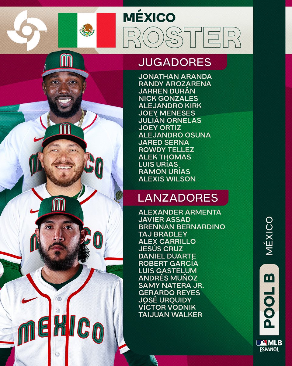 UnderdogMLB's tweet image. Team Mexico 2026 World Baseball Classic roster:
