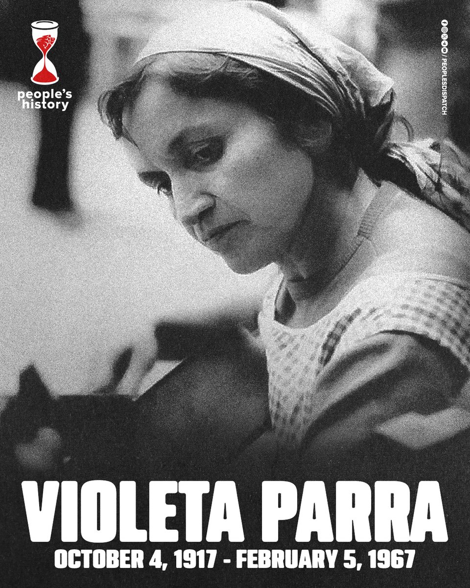 BTlongreads's tweet photo. #PeoplesHistory | Today, we remember and celebrate revolutionary Chilean artist and activist Violeta Parra on the anniversary of her death.

A central figure of Chile’s New Song movement, Parra worked to reclaim and revitalize popular and folk music in the face of domination by the US cultural industry. Her art and political commitment continue to inspire people to fight for dignity and justice across Latin America and the world.