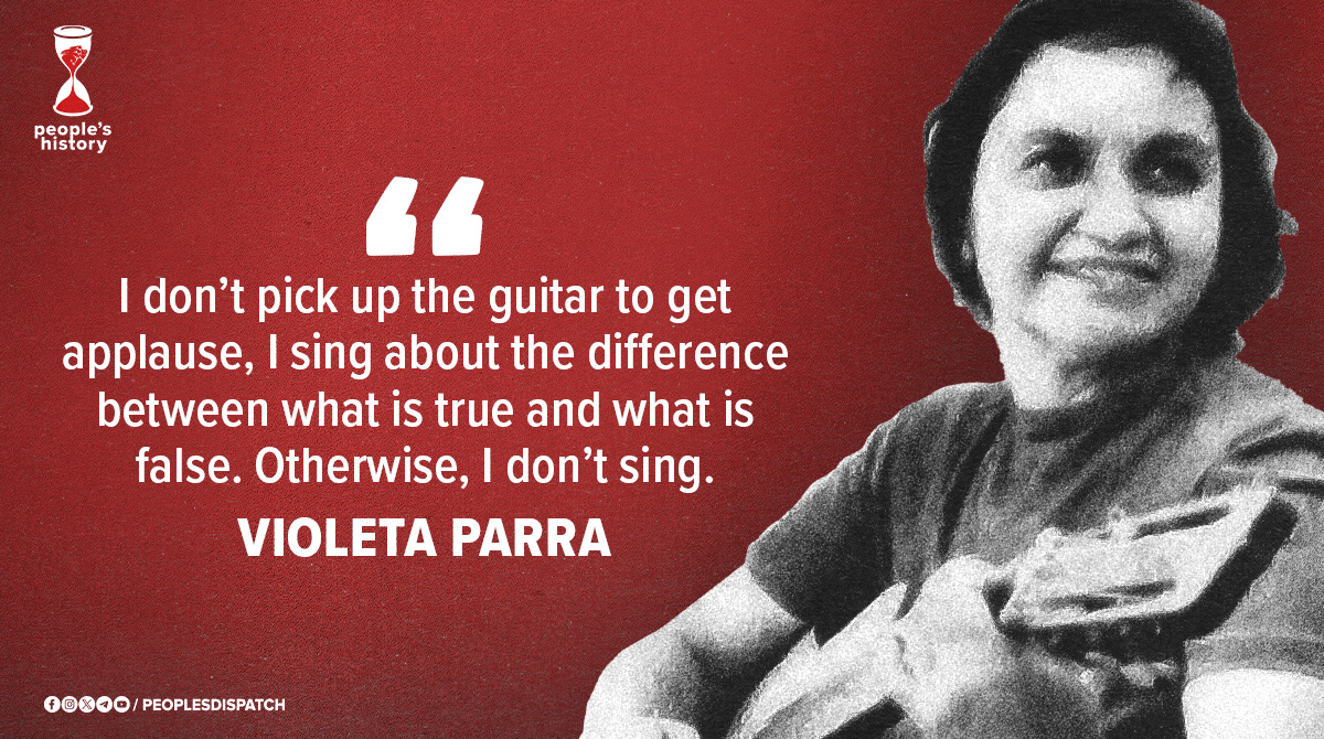 BTlongreads's tweet photo. #PeoplesHistory | Today, we remember and celebrate revolutionary Chilean artist and activist Violeta Parra on the anniversary of her death.

A central figure of Chile’s New Song movement, Parra worked to reclaim and revitalize popular and folk music in the face of domination by the US cultural industry. Her art and political commitment continue to inspire people to fight for dignity and justice across Latin America and the world.