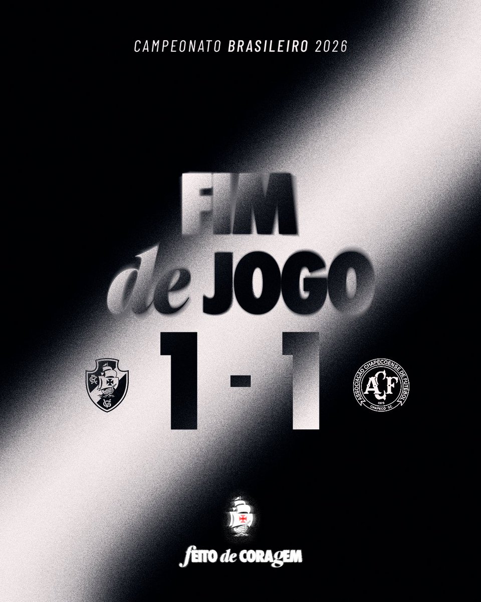 VascodaGama's tweet image. Fim de jogo.

#VASxCHA
#Brasileirão2026
#VascoDaGama
