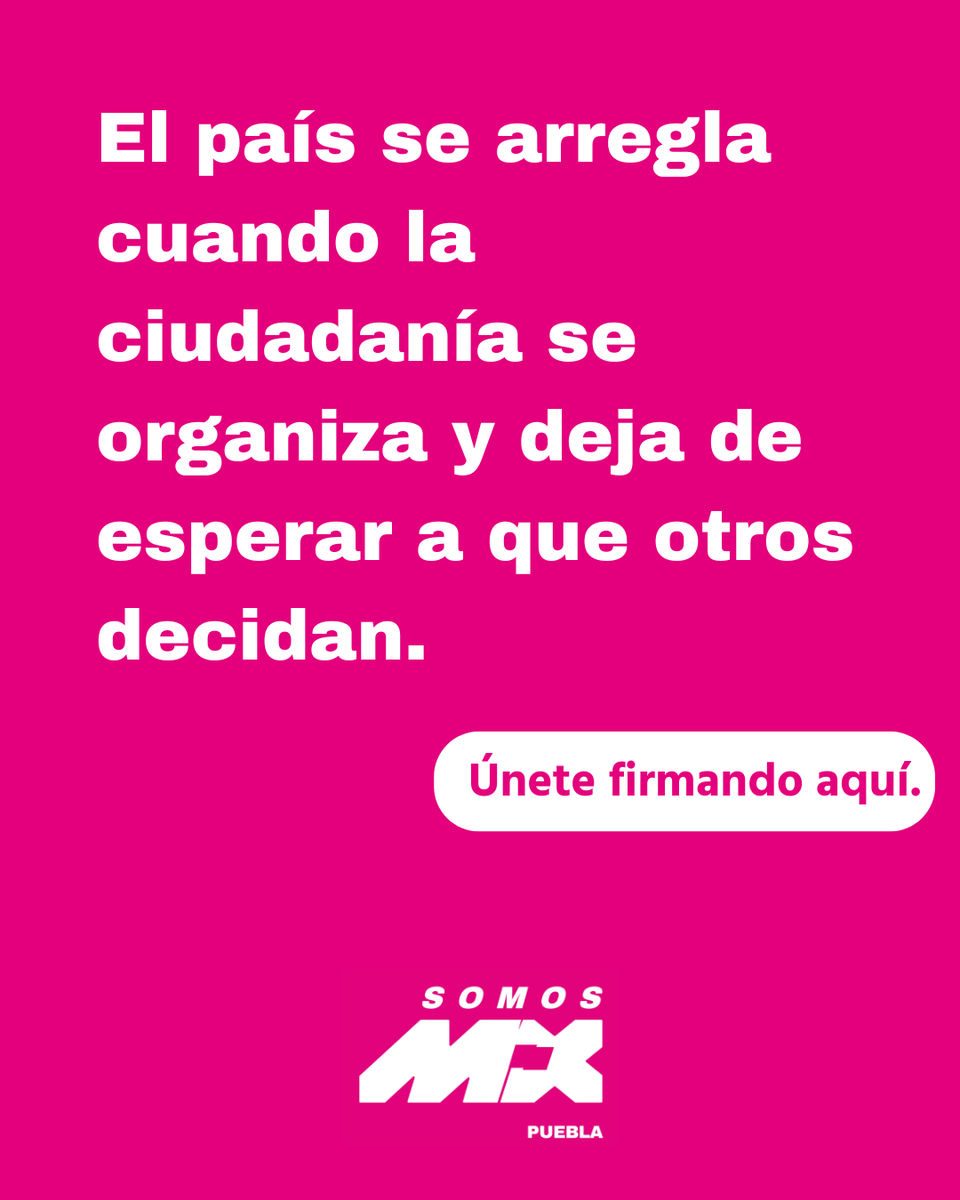 Cuando la ciudadanía se organiza, el país avanza.
No esperes a que otros decidan por ti.
Firma y súmate a #SomosMX.
somosmx.org.mx/afiliate-y-con…