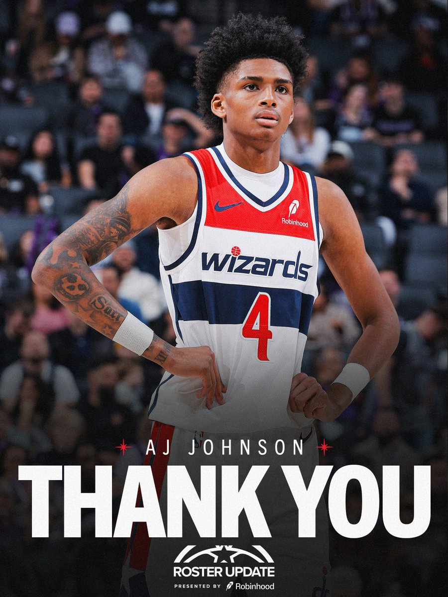 WashWizards's tweet image. Thank you, @aj_johnson04 💙

#ForTheDistrict | @RobinhoodApp