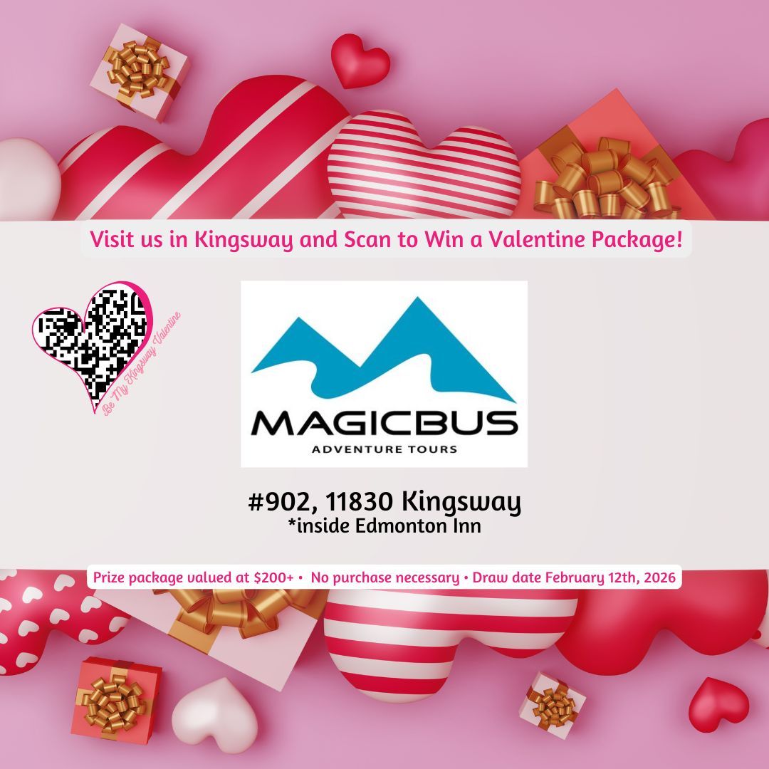 EdmKingsway's tweet image. Hop on the love bus ❤️

Stop by Magic Bus Tours, enter to win, and support tourism.

#MagicBus #ShopEdmontonKingsway