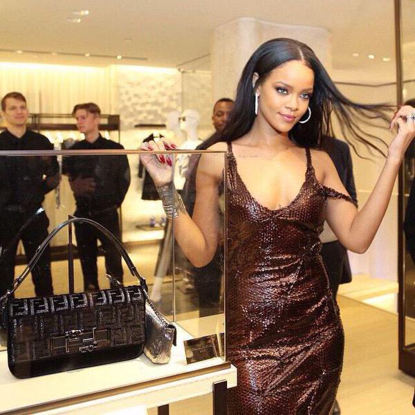 hqfenty's tweet image. rihanna at the fendi store opening in nyc, 2015.