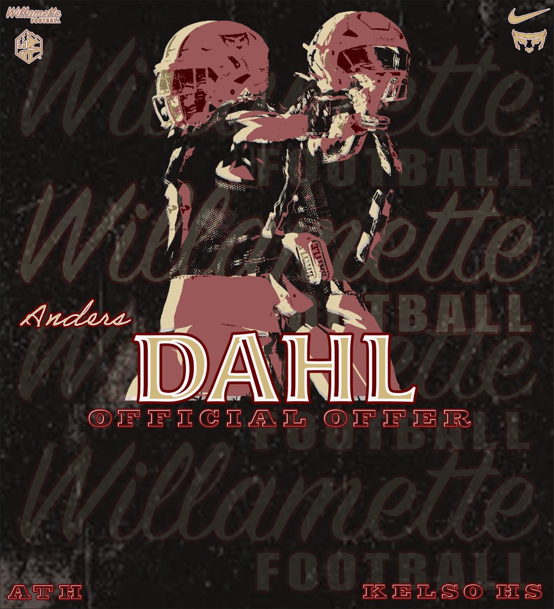 Honored to receive third D3 offer from Willamette University. Thanks you <a href="/Rude_WUBearcats/">Tim Rude</a> for the opportunity. <a href="/KelsoFootball/">Kelso Hilander Football</a>