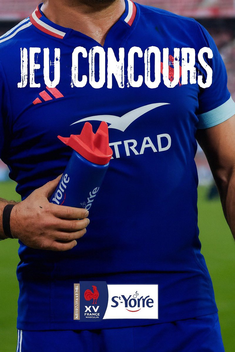 styorreFR's tweet photo. 22-0 à la Mi-temps ! On est là et bien là ! 

On s’hydrate et on joue avec St-Yorre, partenaire du XV de France ! 

🎁 Tentez de gagner le 𝗕𝗜𝗗𝗢𝗡 St-Yorre des Bleus. 

 Pour jouer :
➡ #RT ce tweet
➡ Follow @styorreFR 

Bonne chance 👊

#SoifdeVictoire #FRAIRL #XVdefrance #jeuconcours