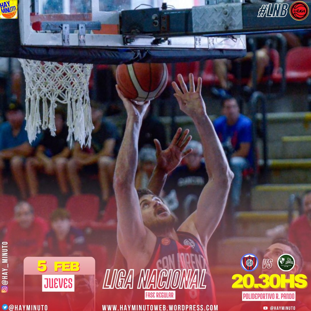 #LigaNacional 🏀
📍Fase Regular
📅Jueves 5 febrero 
🕗20.30hs
🏟️ Polideportivo R Pando
💻es.sportplus.watch/basketball/245…

🔜 <a href="/CASLABasquet/">CASLA Básquet</a> 17° (7-14) va por la recuperación ante un rival directo que viene de ganar <a href="/Atenas_oficial/">Asociación Deportiva Atenas</a> 16° (8-14) 

👥 A. Chiti -J. Dinamarca 
D. Molina

#LNB 🇦🇷