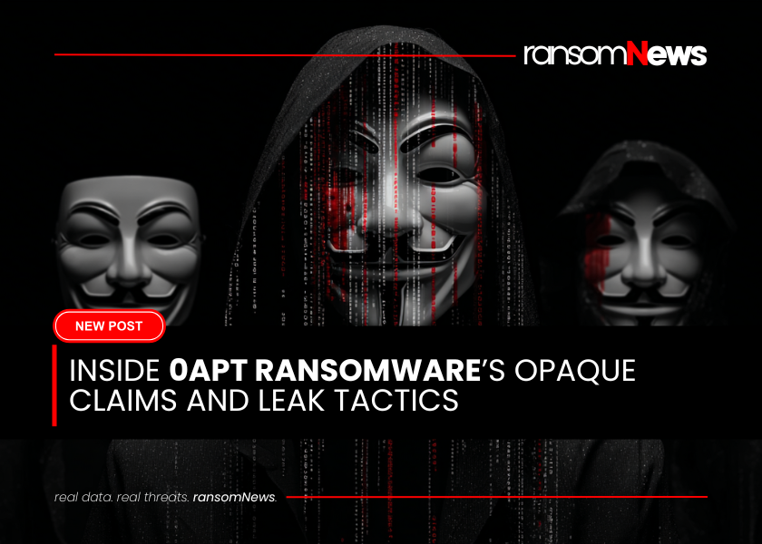 ransomnews's tweet photo. 🥷🏻 0APT ransomware group profile emerges
0APT is a loosely defined ransomware operation using leak-site pressure and data dumps, often re-posting older or unverifiable claims.
👉🏻 find our analysis here: https://t.co/n0bdGz90Qs
Activity appears opportunistic, with limited tooling transparency and inconsistent victim attribution.
#ransomNews #ransomware #0APT