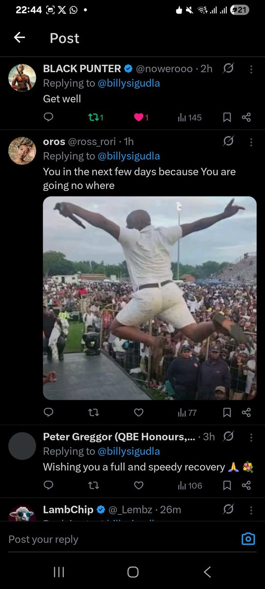 billysigudla3's tweet photo. Thank you so much to everyone who prayed, called, and sent messages wishing me a speedy recovery. 🙏❤️
Your love and support mean everything to me. I’m trusting God for complete healing and strength in Jesus’ name.
May God bless you all abundantly! 🙌✨
#Grateful #christianposts https://t.co/wj0nkTlD07