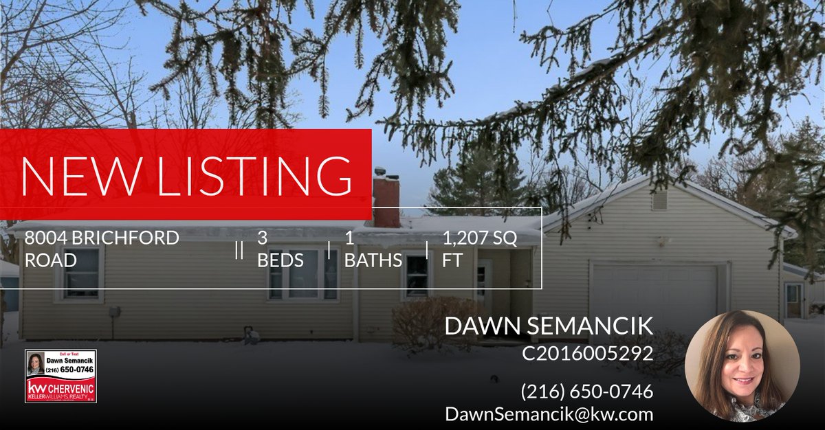 DawnASemancik's tweet photo. 📍 New Listing 📍 Take a look at this fantastic new property that just hit the market located at 8004 Brichford Road in Mentor. Reach out here or at (216) 650-0746 for more information https://t.co/kDdvedE7tY https://t.co/ccXwda4CXw