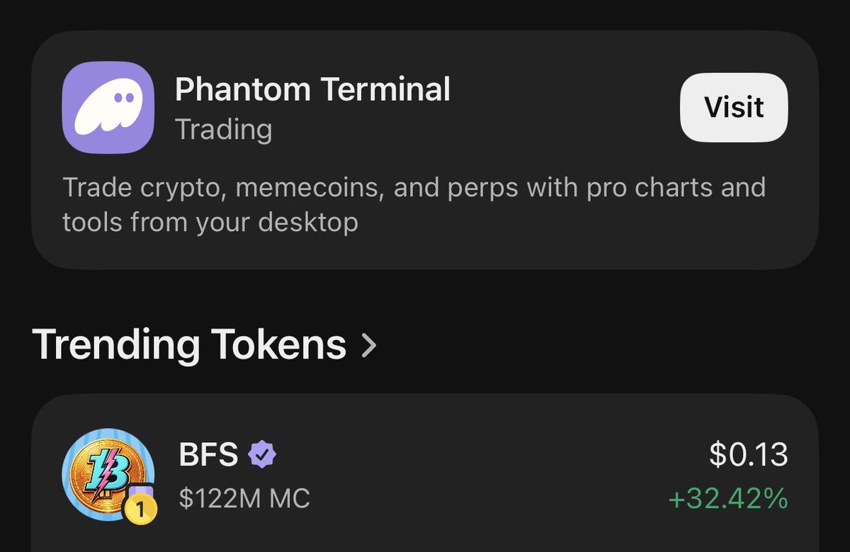 cryptodylnews's tweet photo. 🔔JUST IN: @Phantom Officially Verified The #1 Trending Coin in The World $BFS https://t.co/yxYQVG4jy0