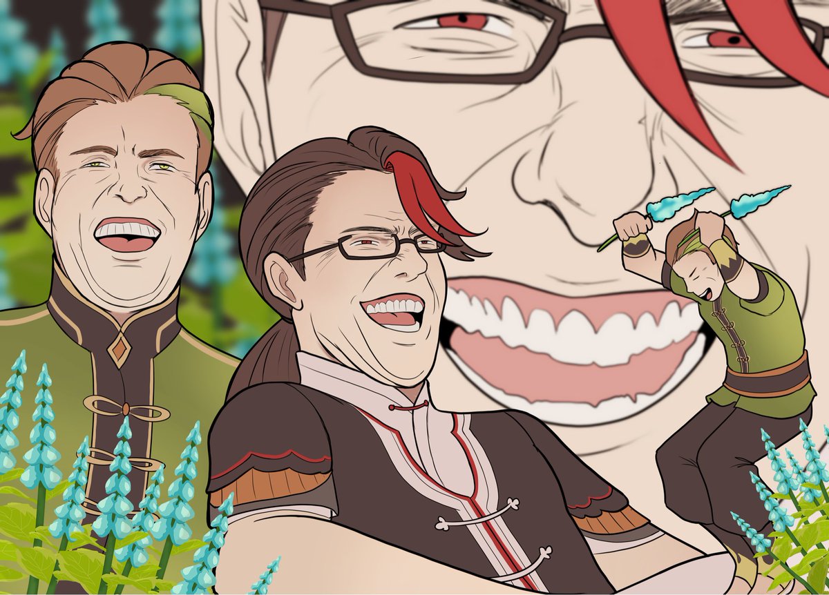 rod_nym's tweet image. Moon Carver and Mountain Shaper with their mint prank (?) obsession be like 
#GenshinImpact #lanternrite