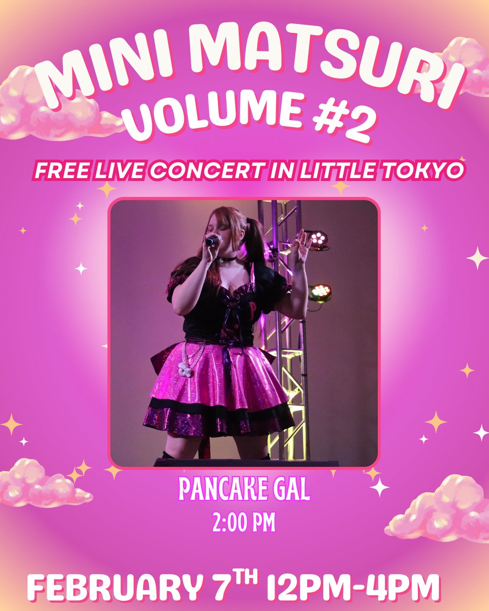 LAIdolMatsuri's tweet photo. From Kansas to Cali! Its @PancakeGal_ !
🗓️ Saturday, February 7
⏰ 12:00 PM to 4:00 PM
📍 Little Tokyo Mall
🎟️ FREE Live Concert
#MiniMatsuri #AkibaLive #LAIdolMatsuri #IdolFestival https://t.co/sYuDoCcWar