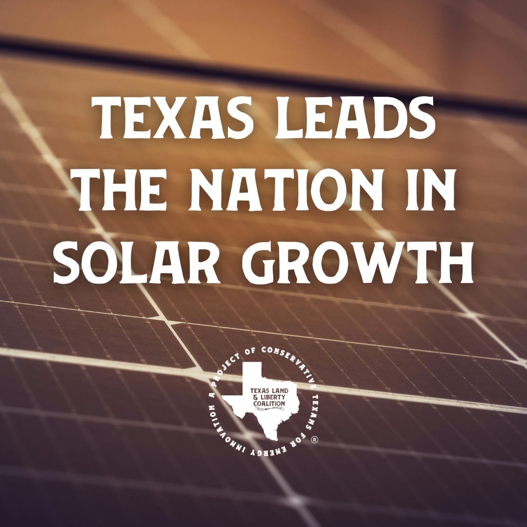 TXLLCoalition's tweet photo. Texas is adding solar power faster than any other state.

In one quarter alone, more than 3 gigawatts were installed, enough to serve a city the size of El Paso. That growth means more dependable electricity and lower-cost power built on Texas land. https://t.co/b7VkdkcCHm