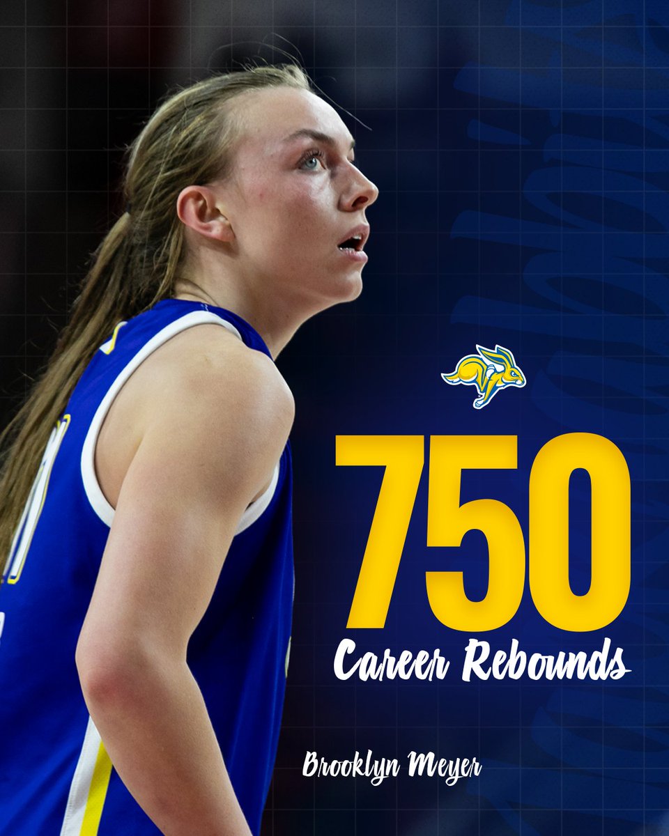7⃣5⃣0⃣ career rebounds for Brooklyn Meyer!

#GoJacks 🐰