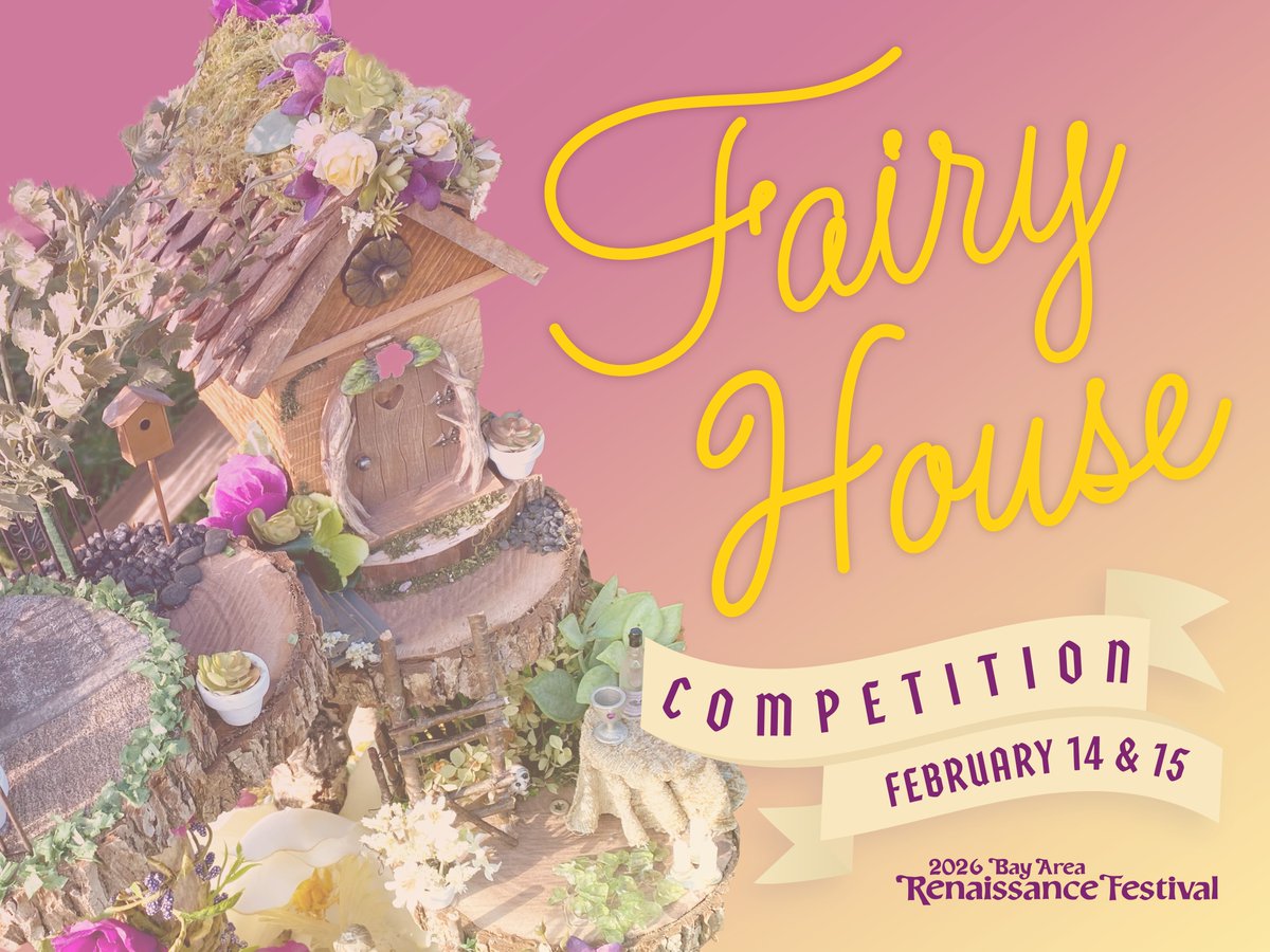 Calling all Woodland Dreamers! Join the Fairy House Contest on Feb. 14-15, 21-22, &amp; 28-Mar. 1! Build a tiny home for the fae and earn tickets to the 2026 Festival. Register online and charm us! More info: bayarearenfest.com/contests 

#BayAreaRenaissance #ExploreBayArea #Huzzah