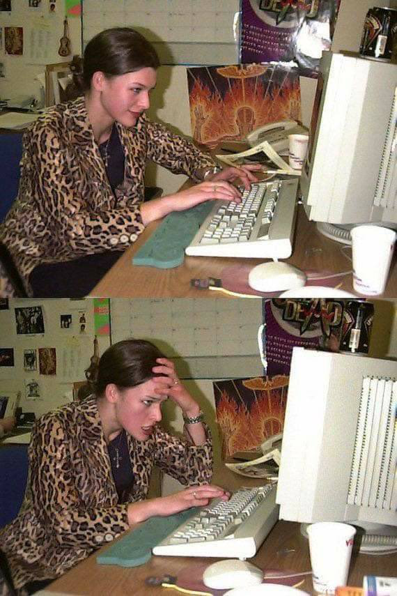 TheCinesthetic's tweet photo. Milla Jovovich answers fan questions in an AOL chat, 1995. https://t.co/ueTeU5sEFC