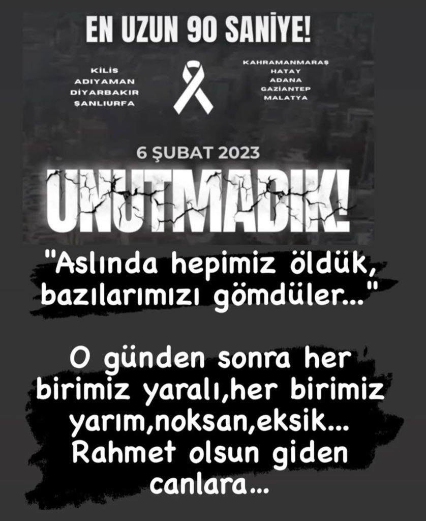 ShuSidar's tweet photo. #6subat2023
#unutmadık !
#Deprem https://t.co/ZfQw6clXhe