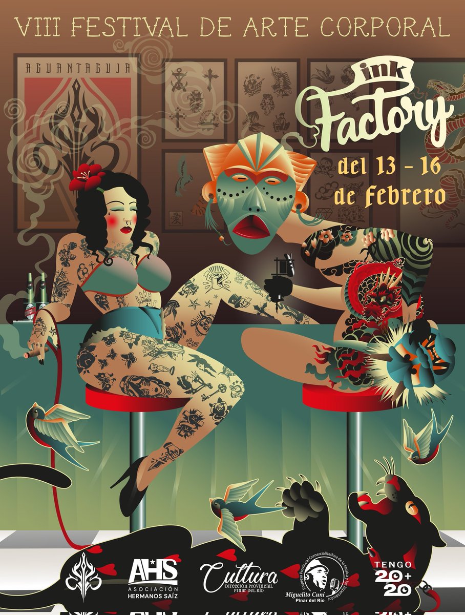 😔 Lamentamos comunicarles que, teniendo en cuenta la actual situación del país, se pospone la octava edición del festival de arte corporal Ink Factory 

📌 Manténgase informado por nuestras redes sociales 

<a href="/ahsjovenescuba/">Asociación Hermanos Saíz</a>