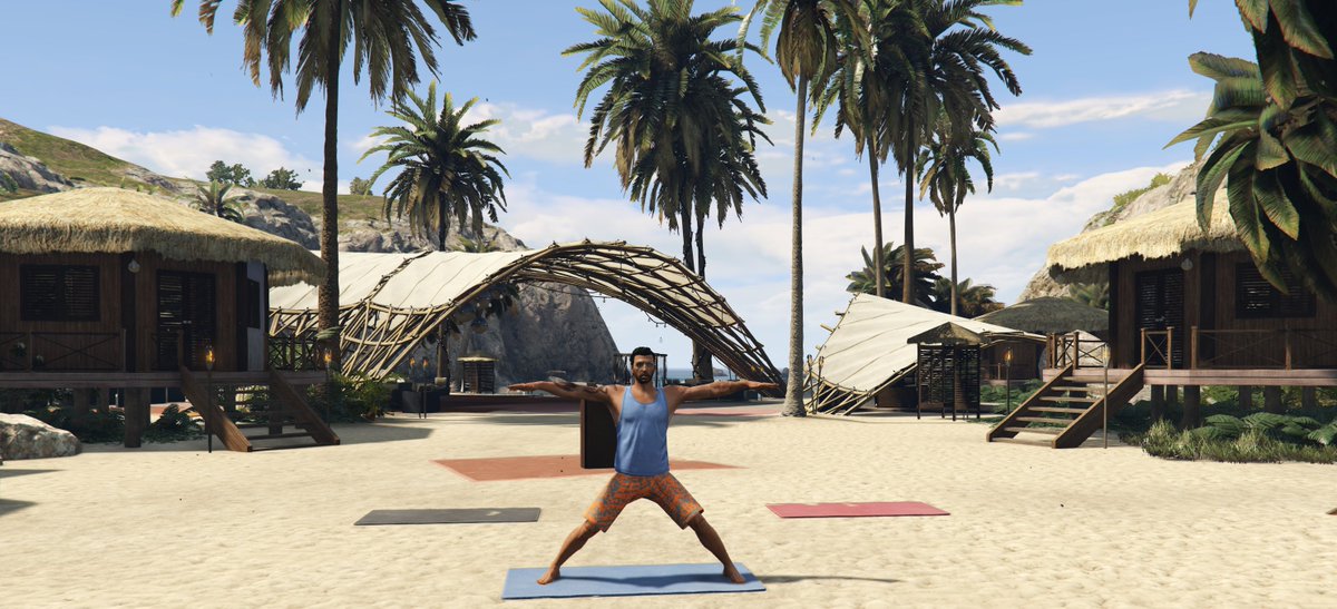 🧘 Ajout de la fabrication de tapis de yoga par le Perico Bar et le Pacific Bluffs sur #Baylife. Le tapis permet de lancer un mini-jeu de yoga directement en jeu. 😌
#GTA5