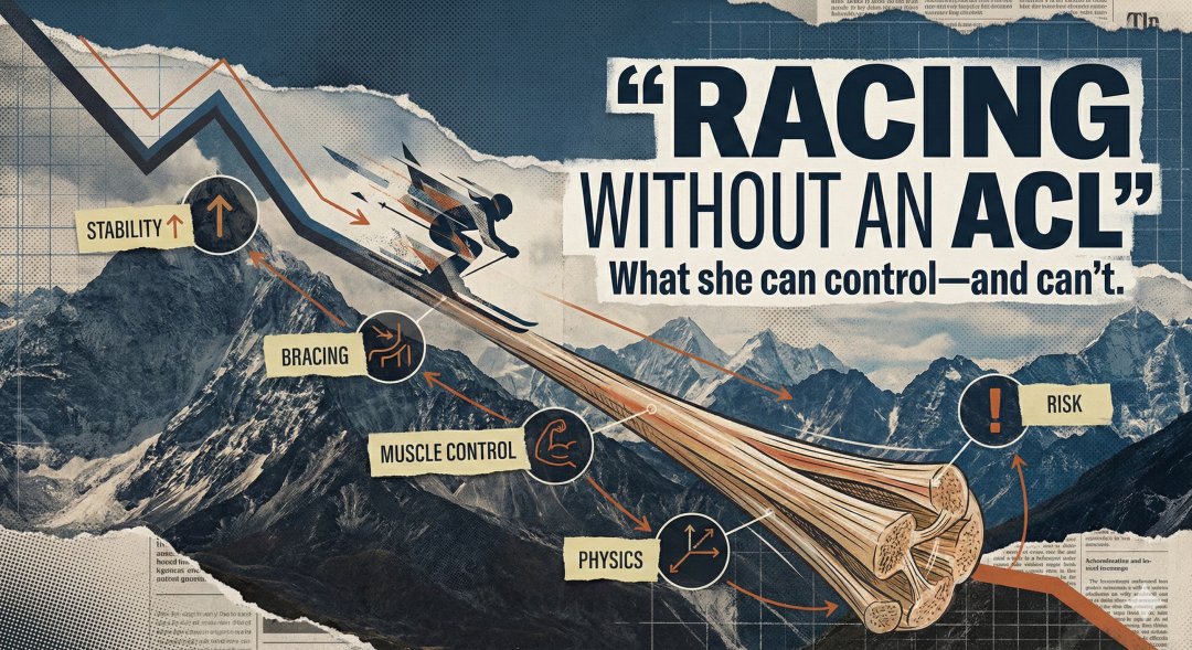 UveBlog's tweet photo. Lindsey Vonn says she plans to race the Olympics after a torn ACL. This isn’t a pain story it’s a stability story. What bracing and muscle control can (and can’t) do, where the real risk comes from, and the warning signs that should change the plan. #lindseyvonn #winterolympics https://t.co/EvKFVZ88GB
