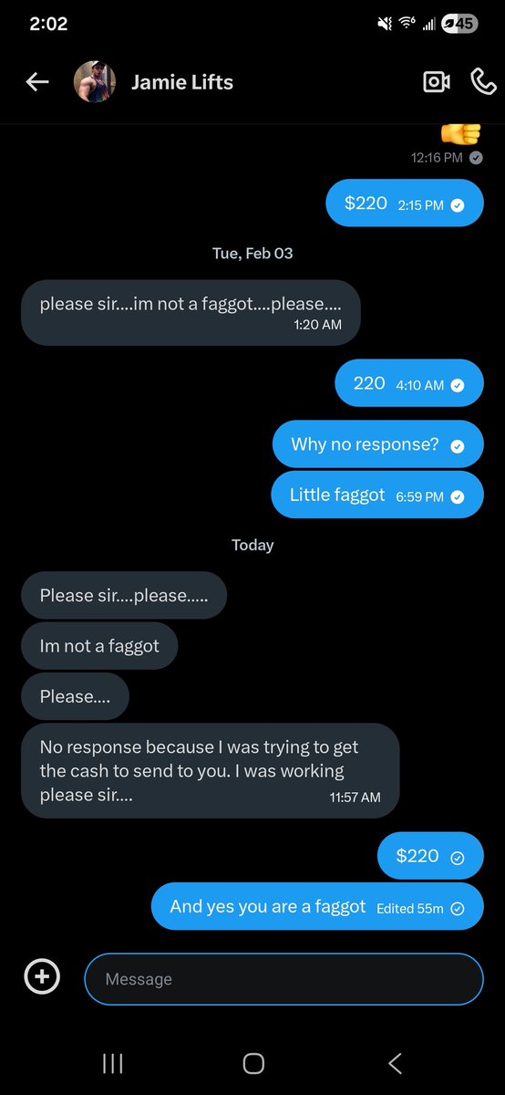 FindomAlphaOne's tweet image. Not one but 2 fake accounts pretending to be an Master/Alpha when I know exactly what @jamielift &amp;amp; @jamieliftsbacup truly is. 

Do not serve this beta loser....

This little bitch cries in my dms and owes me $220, always msgs like a loser fan boy f*g....