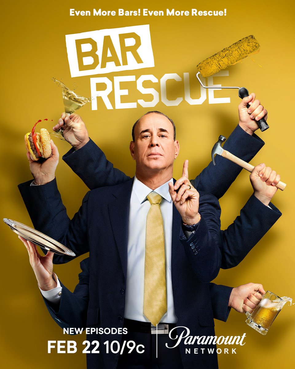 jontaffer's tweet photo. Even more bars. Even more rescue! @BarRescue returns with a DOUBLE episode premiere Sun Feb 22 on Paramount Network at 10/9c! https://t.co/GzmwwdxXM0