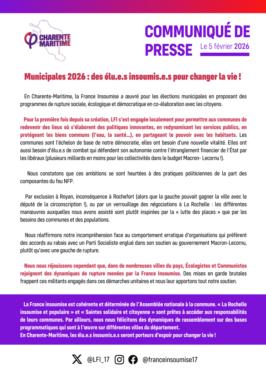 La France Insoumise de Charente-Maritime tweet media