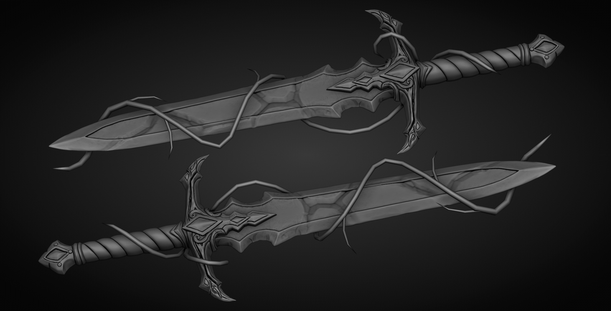 Sword WIP, will add roses leafs then textureee 
#Roblox #RobloxDev #blender3d