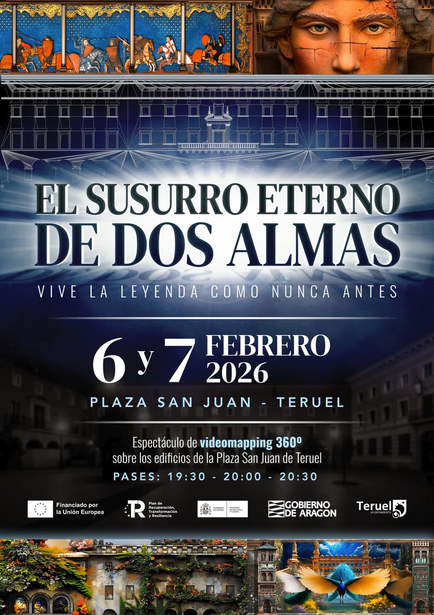 📷
La historia de los Amantes de Teruel en un espectáculo audiovisual
«El Susurro Eterno de Dos Almas» vuelve a la Plaza de San Juan de Teruel.  <a href="/AytoTeruel/">Ayuntamiento de Teruel.</a>

lasprovincias.es/planes/histori…