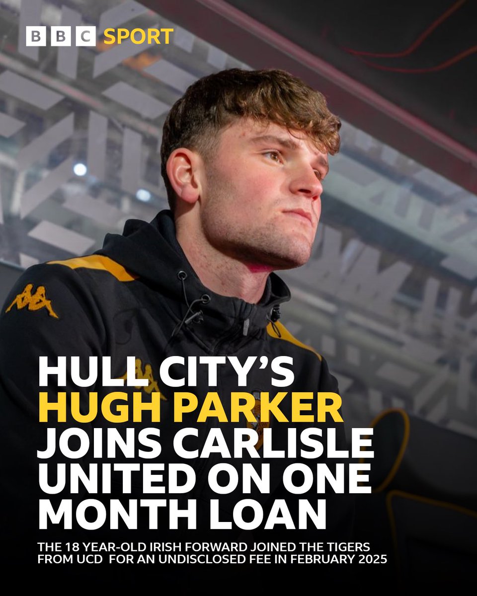 bbccumbriasport's tweet photo. The 6ft 2” former Greystones United forward has had spells with Cabinteely, Bray Wanderers and UCD before making the move to Hull City for an undisclosed fee last February 2025.

Photo: @HullCity #bbcfootball #cumbrians https://t.co/0QQTqt3Syp