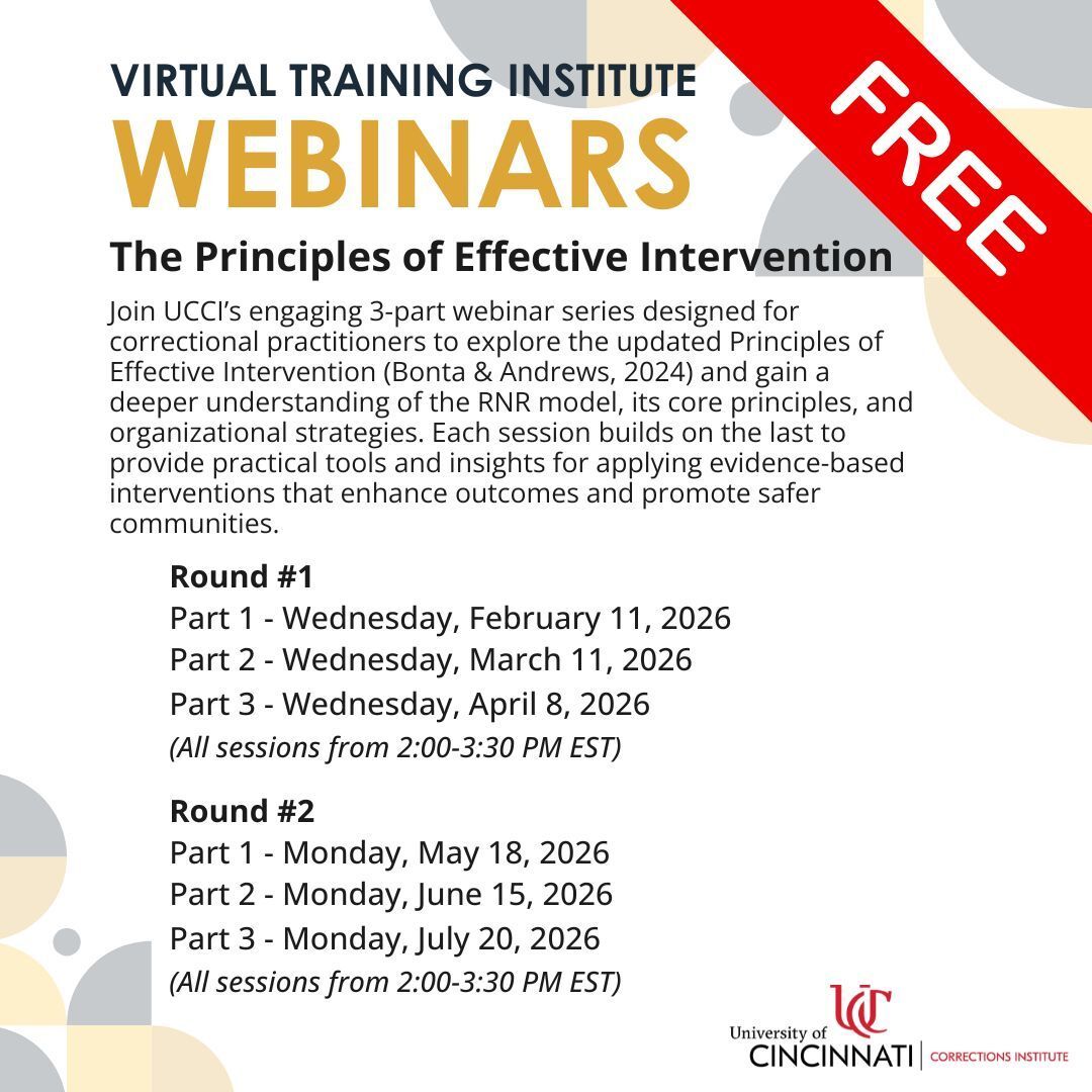 UCCI is offering two rounds of our free webinar series on The Principles of Effective Intervention, but there is limited space. Click through to find out more about our webinar options and register now: mailchi.mp/uc/updates-fro…