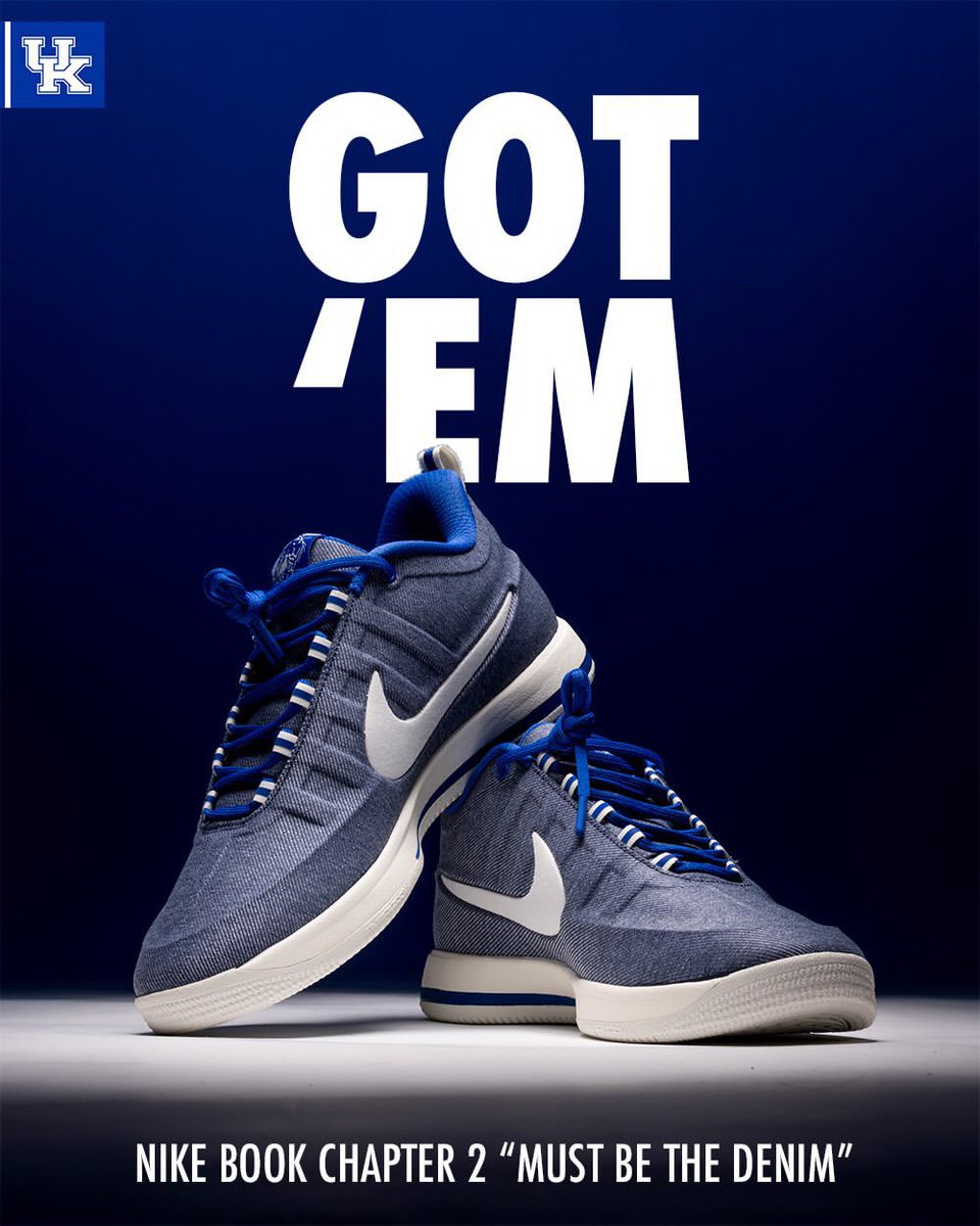 SoleRetriever's tweet photo. FIRST LOOK: Nike Book 2 “Must Be the Denim” 👖 @DevinBook 

Inspired by the 1996 Kentucky Wildcats’ denim uniforms. 

📷 @KentuckyMBB https://t.co/UmP72Q7dPW