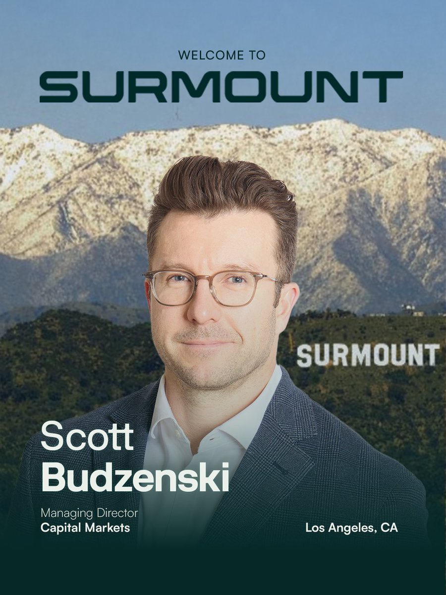 wearesurmount's tweet photo. Another strategic step west…

We’re excited to welcome Scott Budzenski as Managing Director, Capital Markets, further strengthening our West Coast presence and platform

Read more in our press release on @BusinessWire: https://t.co/0UrhnpYR6S

#CapitalMarkets #NetLease #WestCoast #CommercialRealEstate #RelationshipsOverTransactions