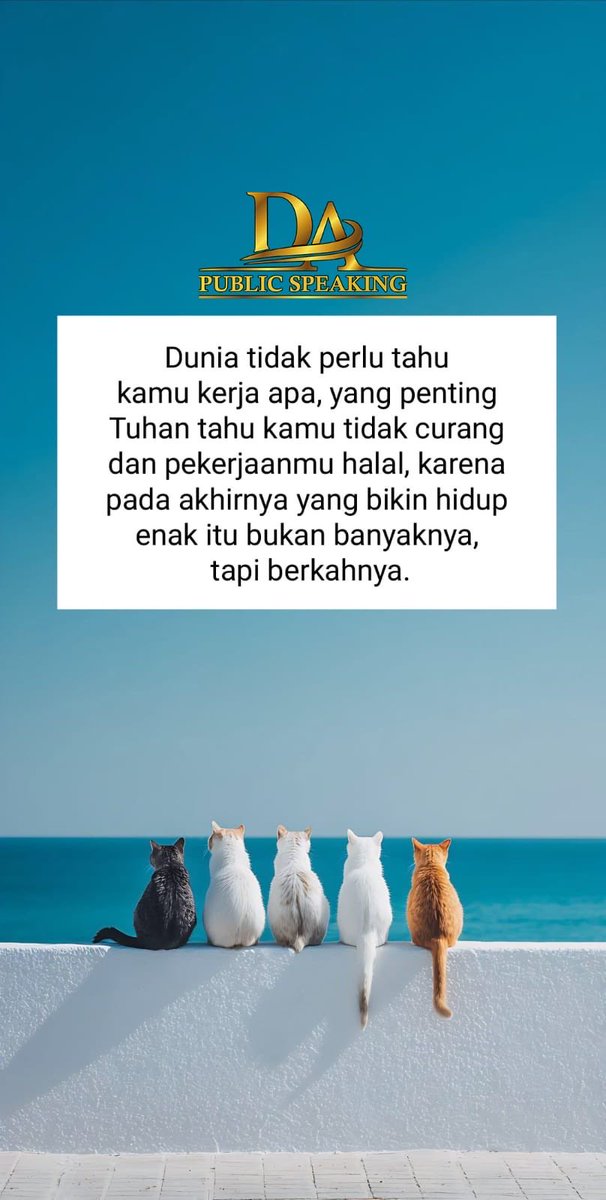 Assalamualaikum warahmatullahi wabarokatuh, selamat pagi... Selamat beraktivitas di hari yang penuh berkah ini. Semoga kesuksesan selalu menyertai kita semua 🙏😇

#quotesda #dapublicspeaking #denyazis #jagahati
#jagakesehatan