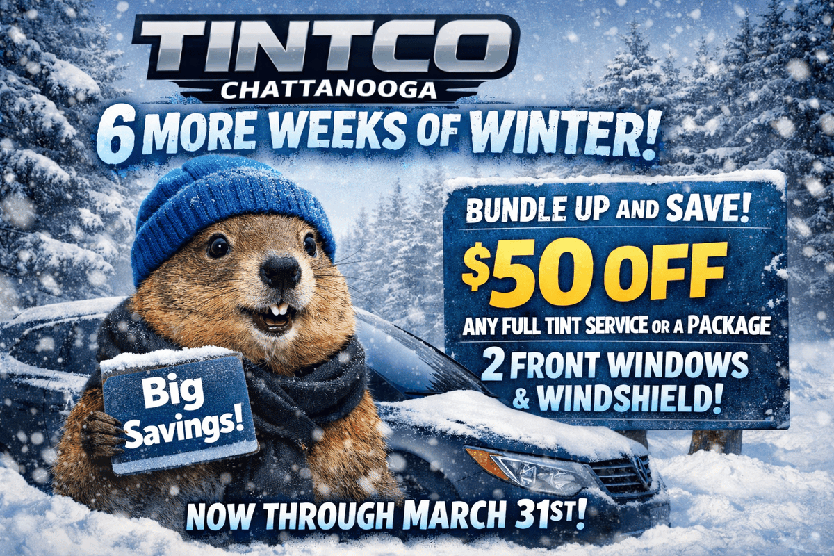 tintcochatt's tweet photo. ❄️ Six more weeks of winter means BIG SAVINGS at @TintCoChatt! Get $50 OFF any full tint service or score big on a package that includes two front windows + windshield. Spots are limited so book your appointment NOW before the winter savings disappear! Call to schedule today! https://t.co/QIWatH9nnr