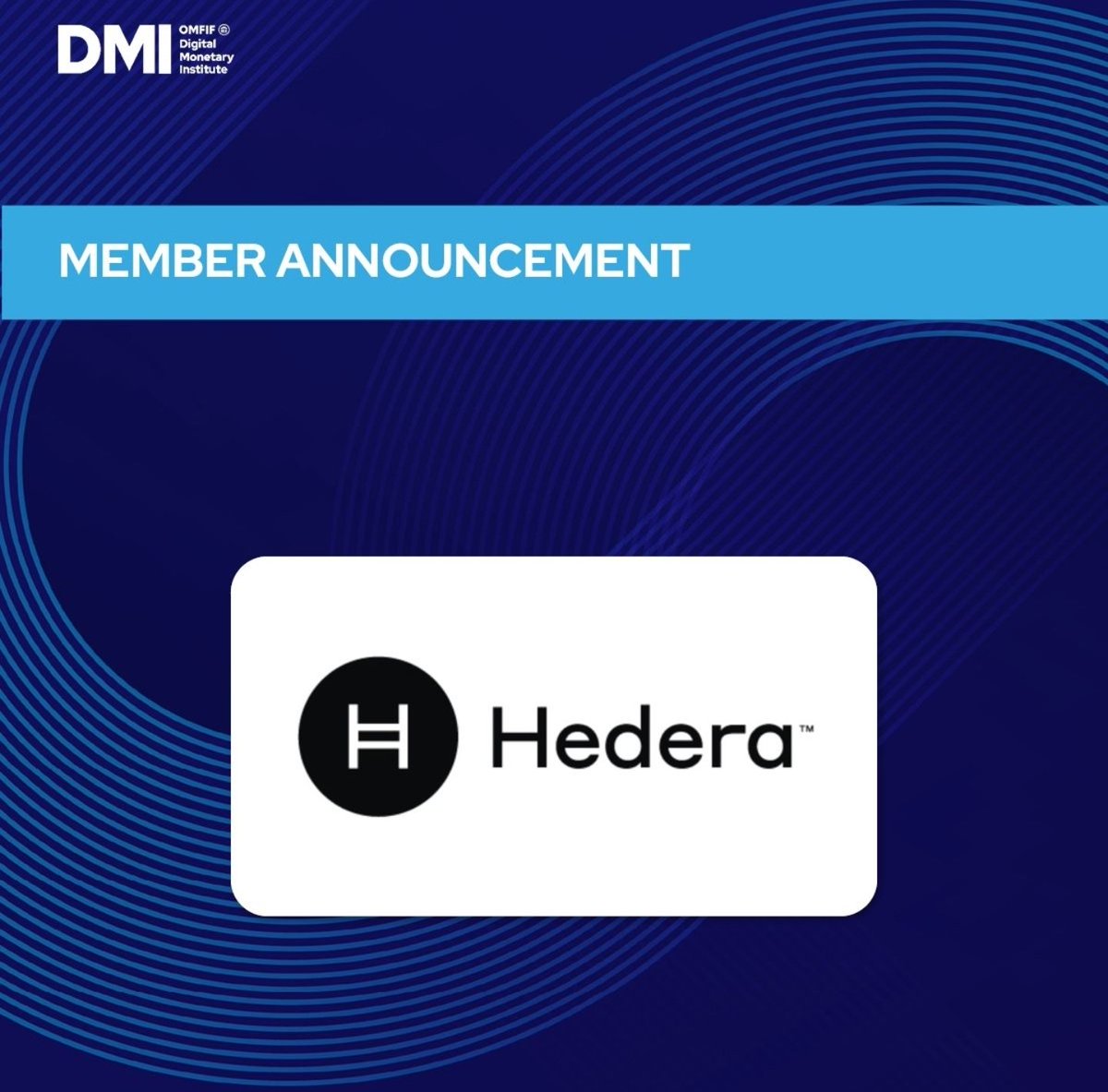 SYCR6h8A4qUyAHf's tweet photo. https://t.co/1fdGKVHVHg

#OMFIF Digital Monetary Institute

We would like to announce that #Hedera has become the newest member of the Digital Monetary Institute! (#DMI) https://t.co/fZPaaYkz2m