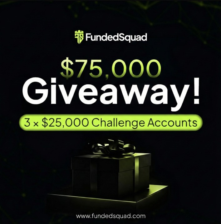 💰 Funded Squad Giveaway! 💰
 3 × $25,000 Two-Step Accounts! 🚀
Here’s how to enter:
1️⃣ Follow @fundedSquad
2️⃣ Follow <a href="/ajwadthefalcon/">Ajwad Saleem</a>
3️⃣ Like &amp; Retweet this giveaway post
4️⃣ Reply to this tweet with a thoughtful message on why you should win

⏰ Winners will be announced in 5