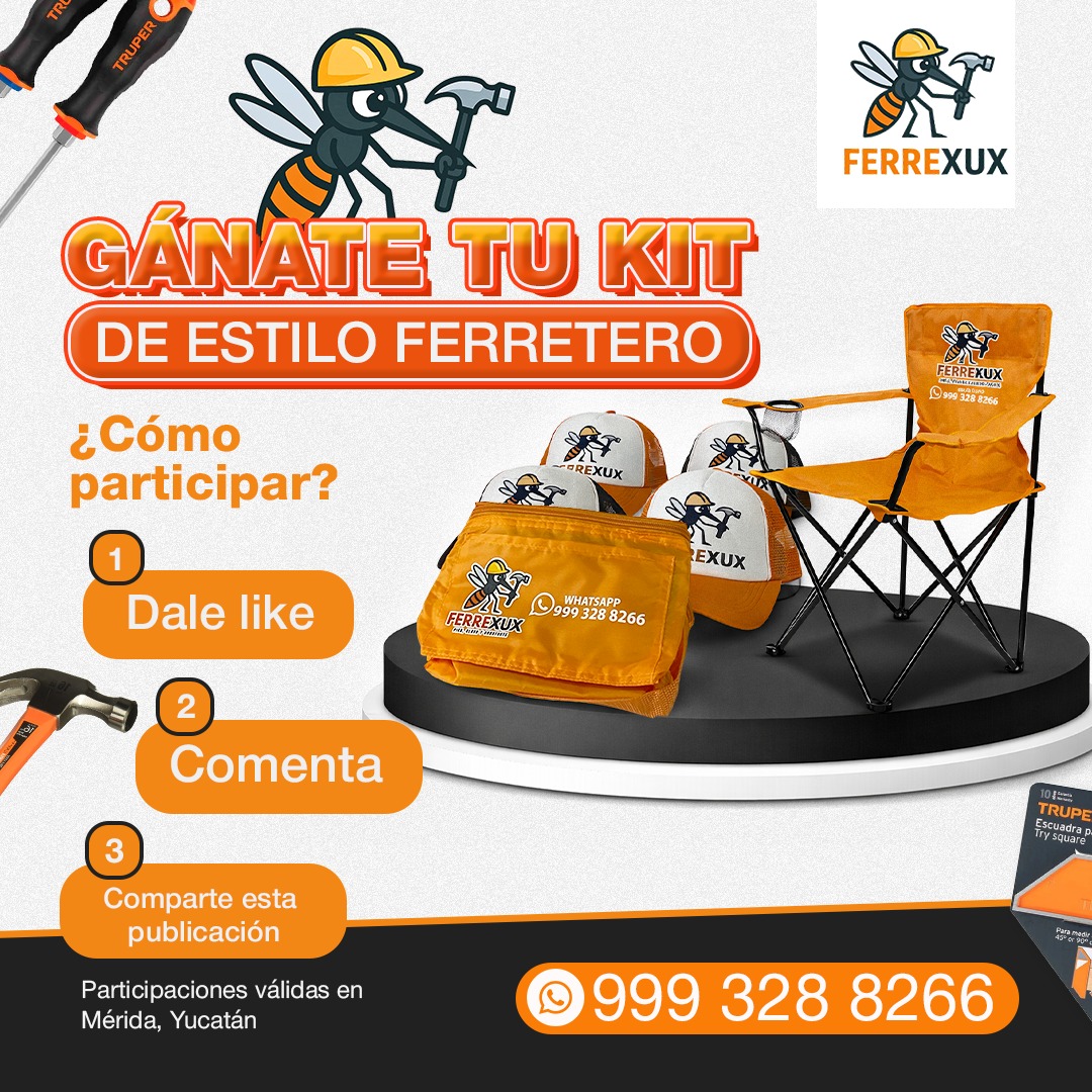 gabrielmillet's tweet photo. 🎁 ¡GÁNATE TU KIT DE ESTILO FERRETERO O UNA SILLA! 🧢

En FerreXux premiamos a quienes siempre están arreglando, mejorando o construyendo algo 💪

Estamos regalando:
✨ 4 kits FerreXux (gorra + bolsa)
✨ 1 silla plegable FerreXux

¿Cómo participar? 👇 https://t.co/sU8BkuoKIP