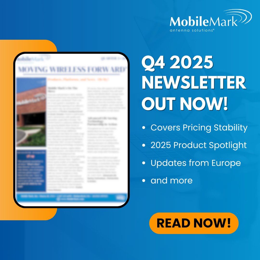 Our latest newsletter is out!

Read about pricing stability, product launches, updates from our European operations, and insights from customer feedback. It’s a look at where we finished the year and what we’re carrying forward.

tinyurl.com/5fb899df

#MobileMark #Antennas