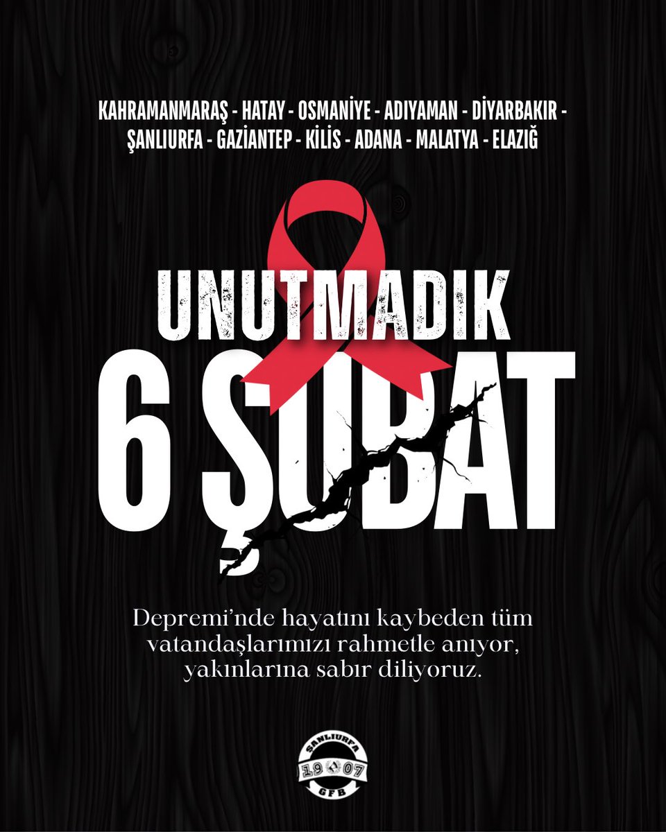 UNUTMADIK, UNUTMAYACAĞIZ…

6 Şubat 2023’te saat 04:17’de arka arkaya meydana gelen ve 11 ilimizin etkilendiği Kahramanmaraş merkezli depremlerde hayatını kaybeden vatandaşlarımızı rahmet ve büyük bir sevgiyle anıyoruz. 🇹🇷

#GençFenerbahçeliler