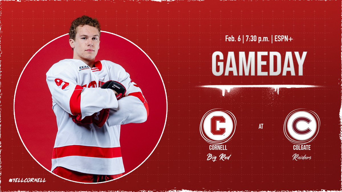 🚨 GAMEDAY! 🚨

<a href="/CornellMHockey/">Cornell Men’s Ice Hockey</a>
 
🆚 Colgate
🏟️ Class of 1965 Arena
⏰ 7:30 p.m.
📺 bit.ly/4tCtlTp | bit.ly/3F944Gk
🎟️ bit.ly/4knGKKG
📰 bit.ly/4rz8IWa | bit.ly/4ai9xvG
📈 bit.ly/407f2tp

#YellCornell