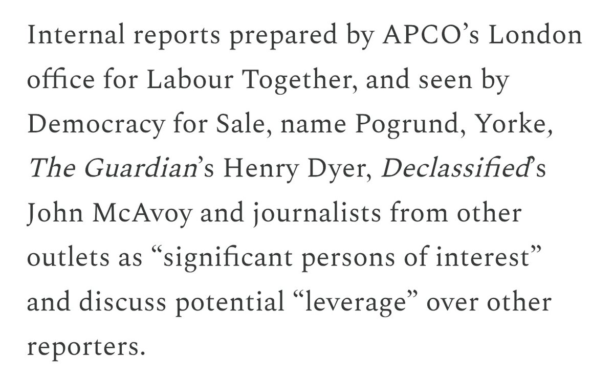 I have just learned that Labour Together, the think tank run by Keir Starmer's chief of staff Morgan McSweeney, paid a PR firm £30,000 to secretly investigate me alongside other journalists. 

Deeply sinister news. McSweeney should be nowhere near power.
democracyforsale.substack.com/p/exclusive-mo…