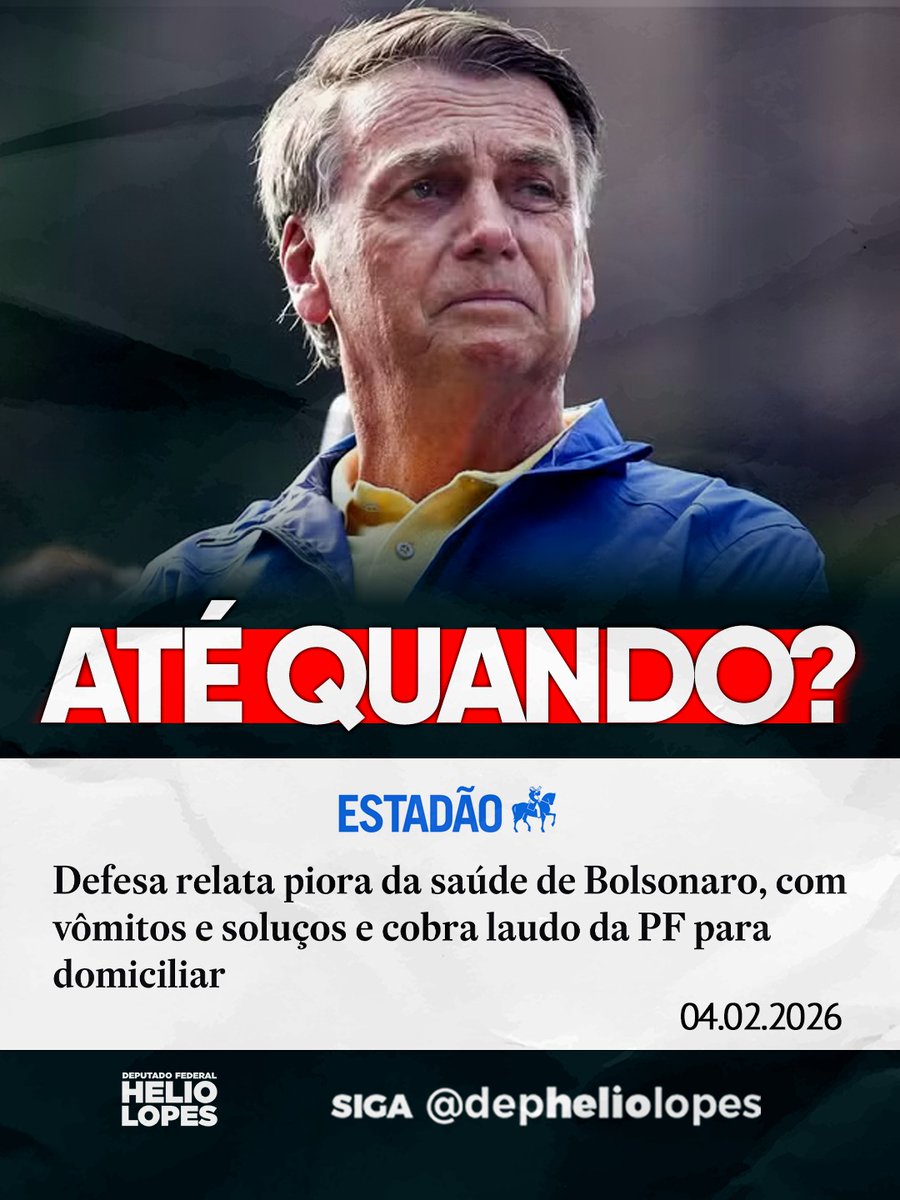 Deus tenha misericórdia do meu irmão <a href="/jairbolsonaro/">Jair M. Bolsonaro</a>  e que essa prisão domiciliar humanitária ocorra logo.