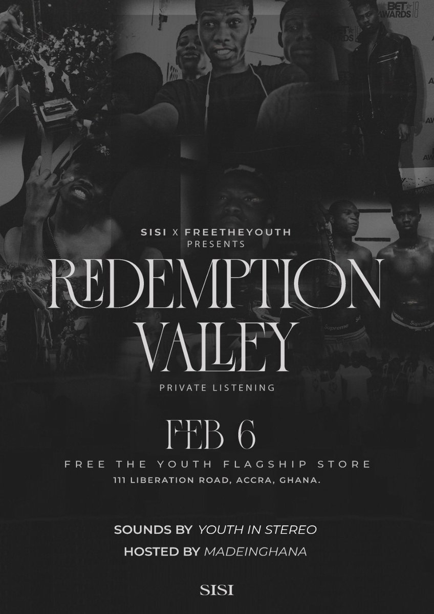 Private listening in Accra for Redemption Valley. First come, first served. 

#RedemptionValley