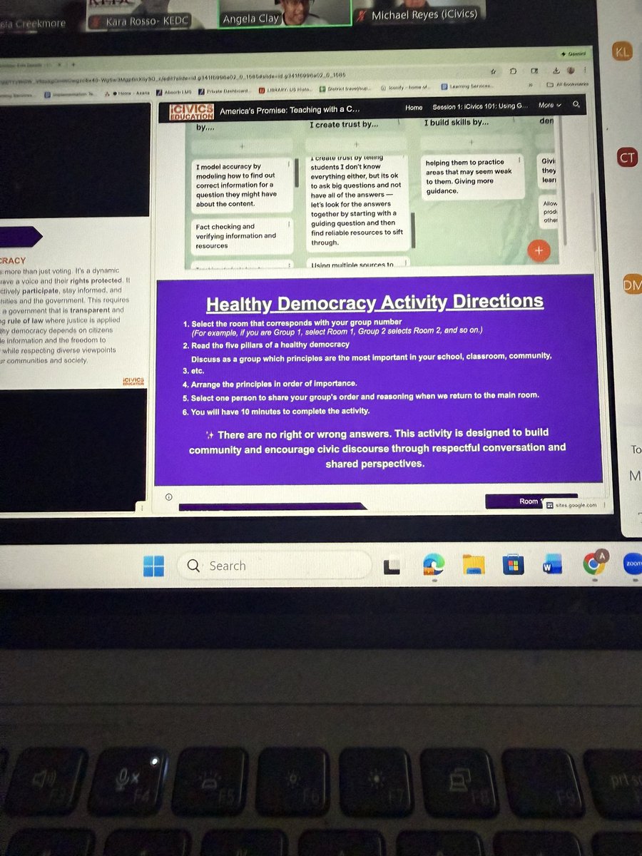 AmandaCree307's tweet photo. Another great session with Christina Ross and ICivcs!! I’m excited to talk about democracy with my students. 
@KEDCGrants @KEDC1 @Promise_Leaders https://t.co/a9YsxjQtrt